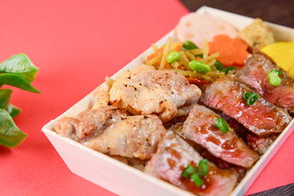 千葉牛ステーキと鶏もも西京焼き弁当