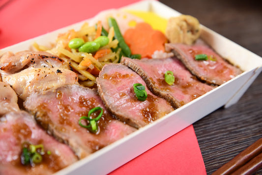 千葉牛ローストビーフと鶏もも西京焼き弁当