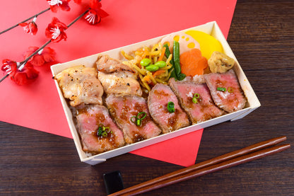 千葉牛ローストビーフと鶏もも西京焼き弁当