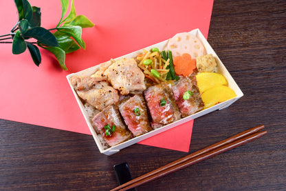千葉牛ステーキと鶏もも西京焼き弁当